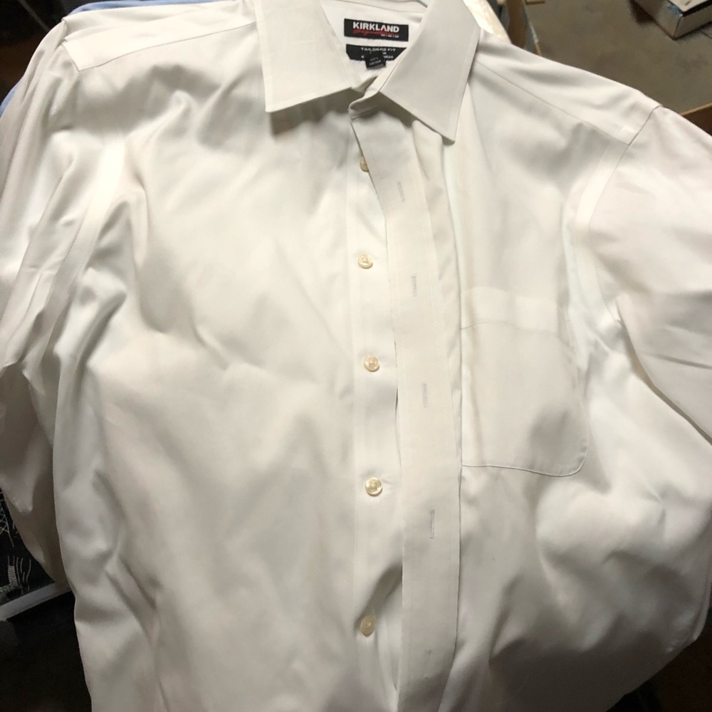 Lot of 6 Men’s Button-down Dress Shirts Blue White